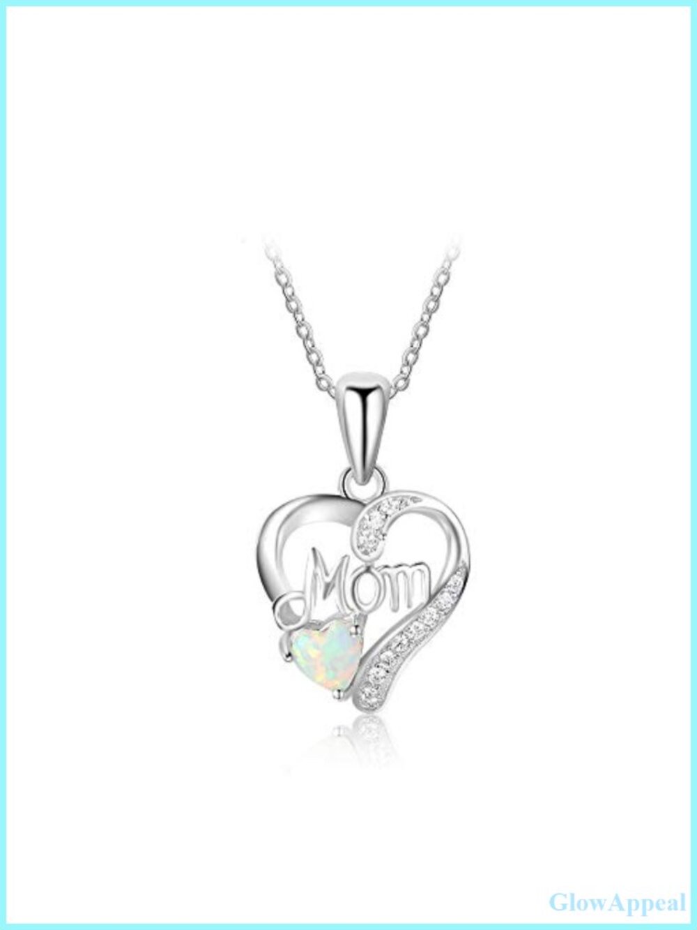 Sterling Silver Twisted Heart Mom Pendant Necklace 16in Extender